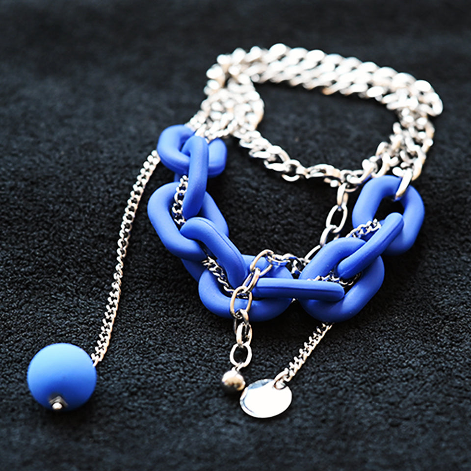 Entwined: Blue & Silver - Necklace