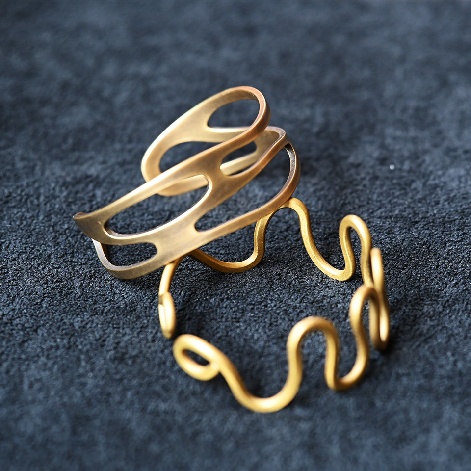 Horizontal Brass Wave - Bracelet横向水纹