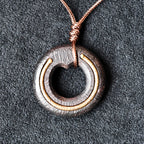 Ω-Shaped Ebony Wood with Brass Line - Pendant