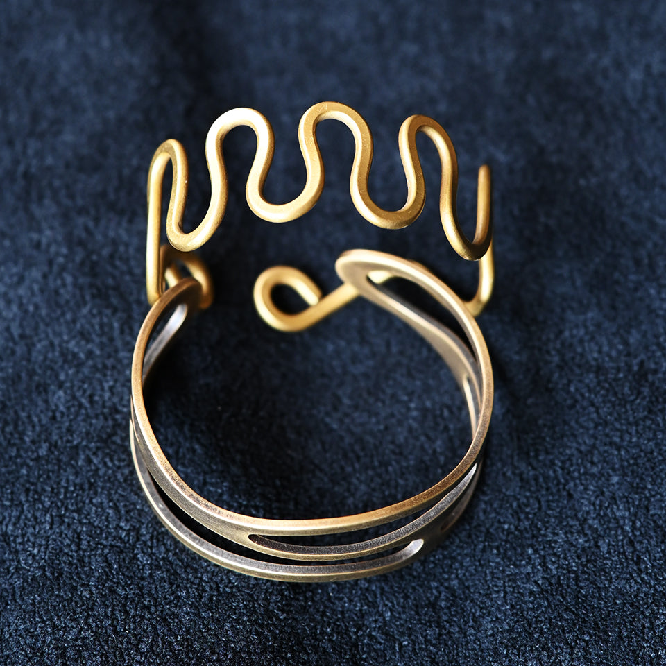 Vertical Brass Wave - Bracelet竖向波浪