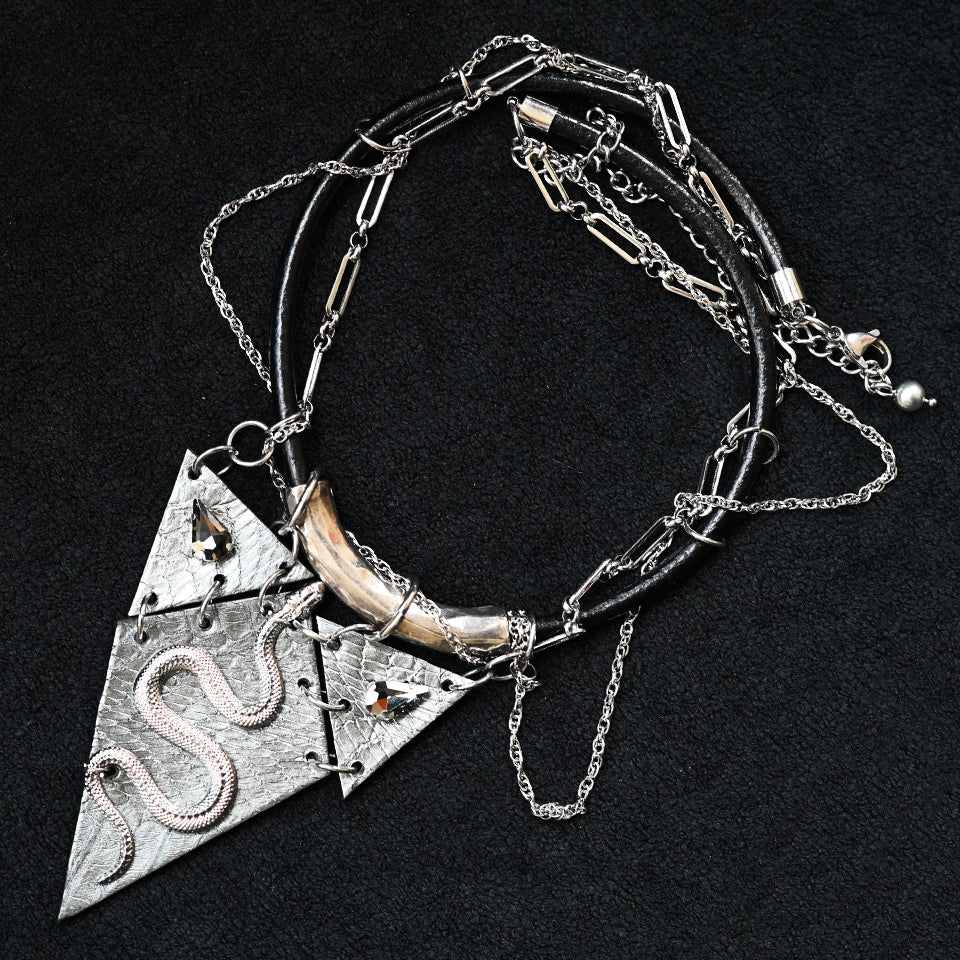Diamond Form Collage - Double Wrap - Necklace