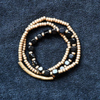 Obsidian - Triple Wrap Bracelet