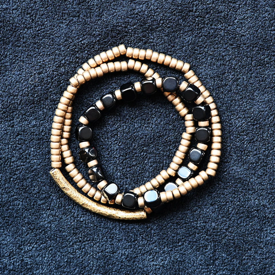 Obsidian - Triple Wrap Bracelet