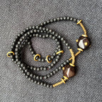 Ebony Wood Bead - Double Wrap Bracelet