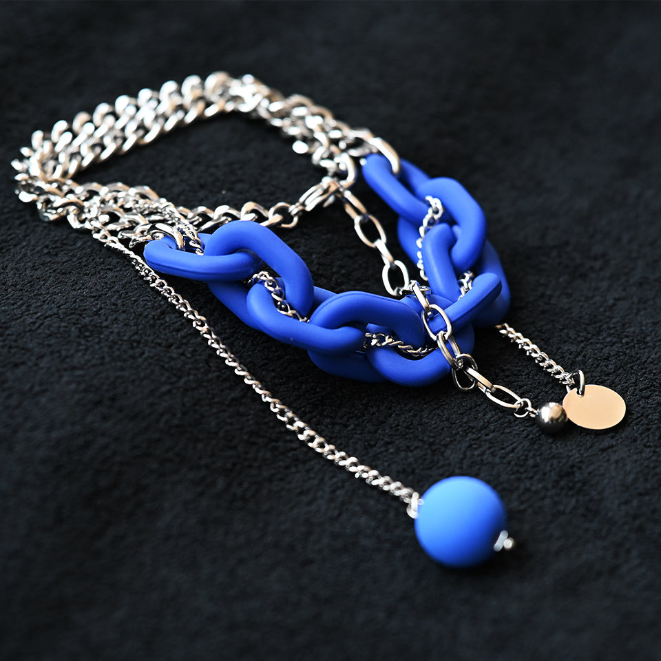 Entwined: Blue & Silver - Necklace