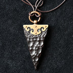 Brass-Clad Ebony Wood Triangle - Pendant
