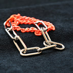 Collision: Silver & Orange - Necklace