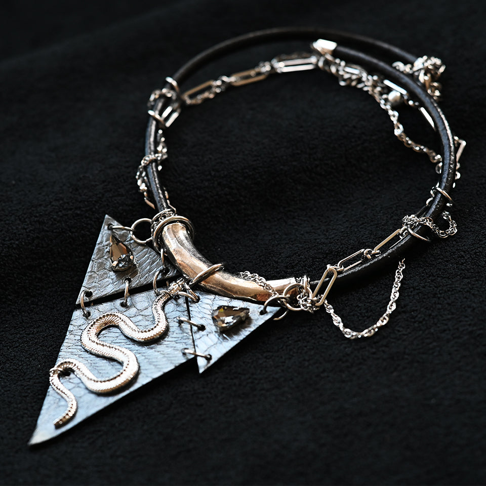 Diamond Form Collage - Double Wrap - Necklace