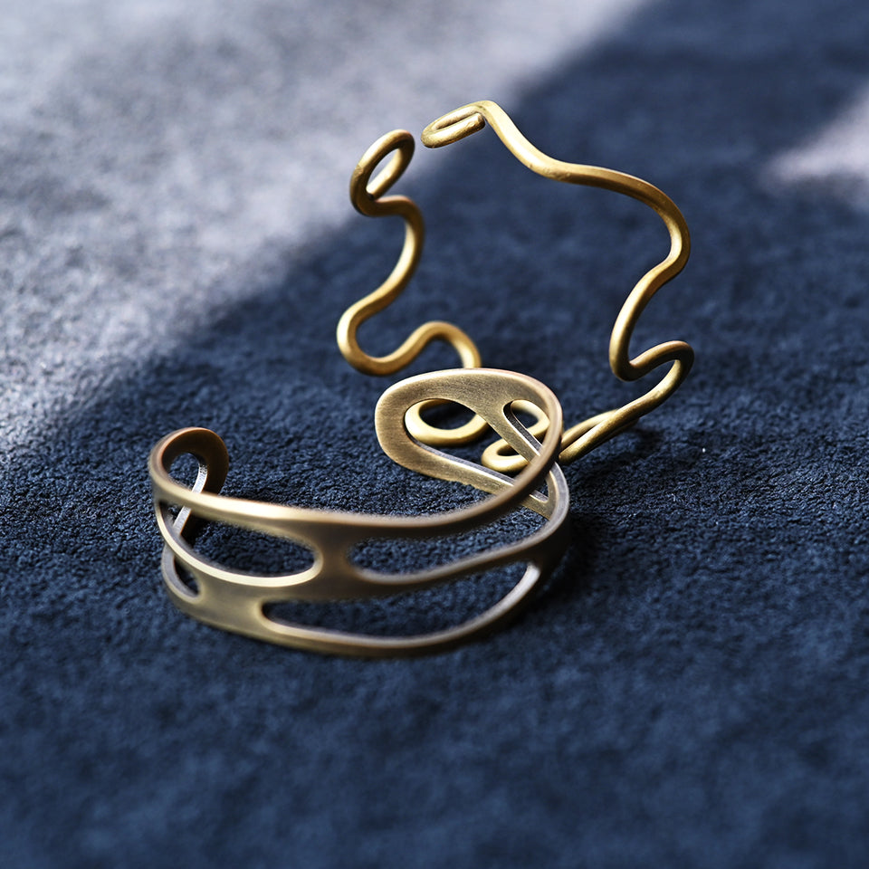 Horizontal Brass Wave - Bracelet横向水纹