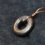 Ω-Shaped Ebony Wood with Brass Line - Pendant
