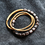 Ebony Wood Bead - Triple Wrap Bracelet