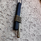 Wrapped Ebony Wood & Brass - Pendant