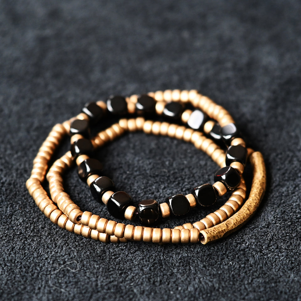 Obsidian - Triple Wrap Bracelet