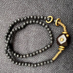 Ebony Wood Bead - Double Wrap Bracelet