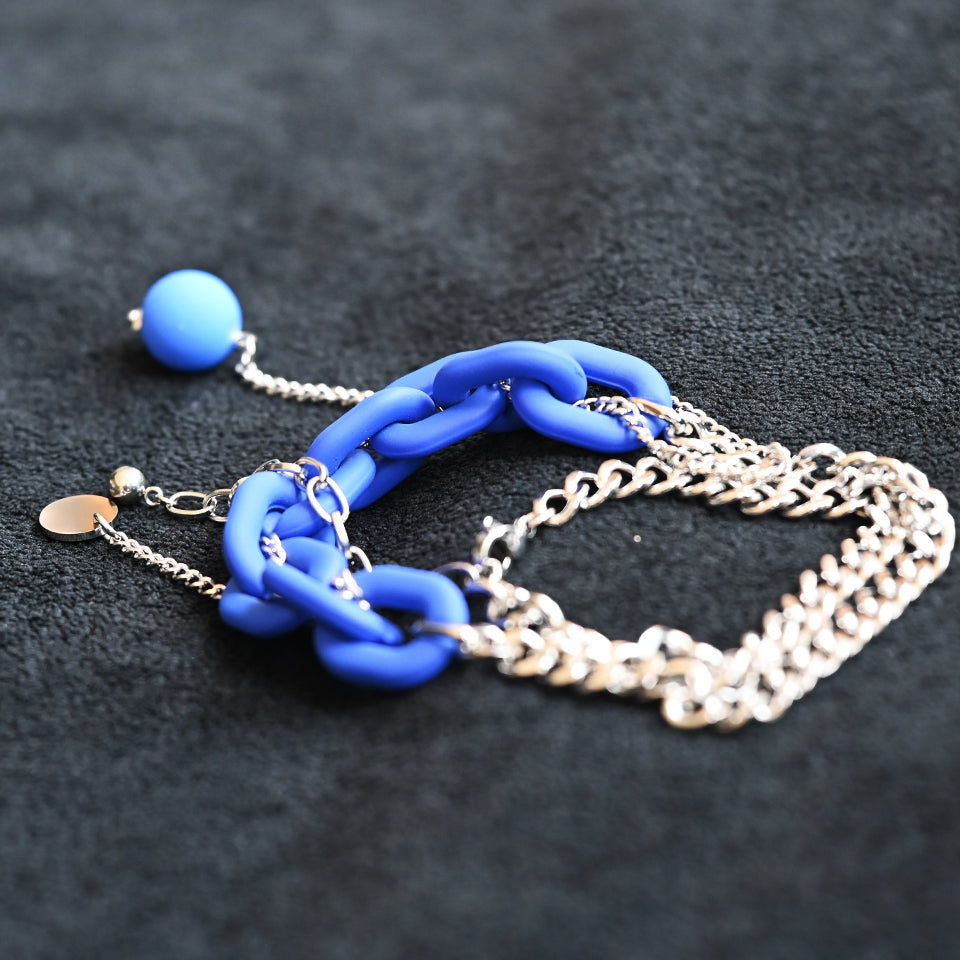 Entwined: Blue & Silver - Necklace