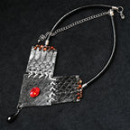 Diamond Form Collage - Black - Necklace