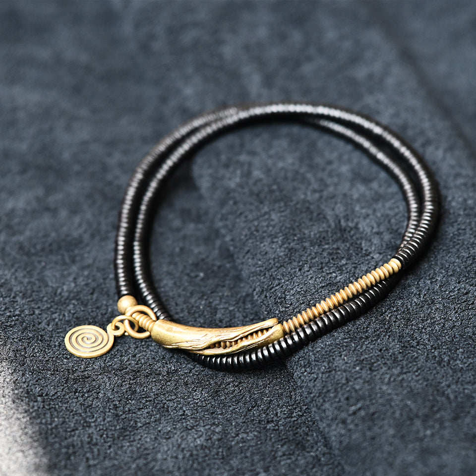 Cracked Brass - Triple Wrap Bracelet