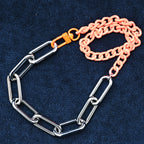 Collision: Silver & Orange - Necklace