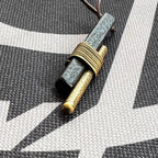 Wrapped Ebony Wood & Brass - Pendant
