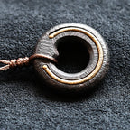 Ω-Shaped Ebony Wood with Brass Line - Pendant