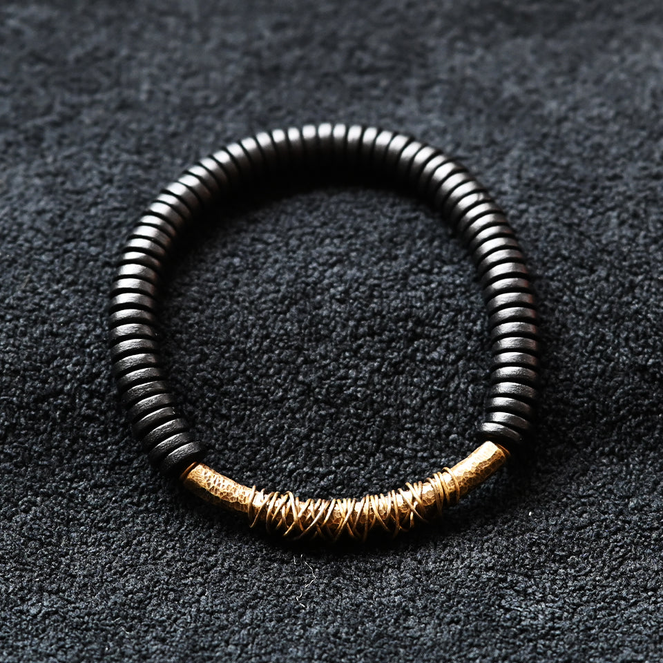 Wrapped Brass Bar - Single Wrap Bracelet