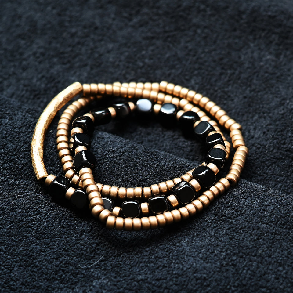 Obsidian - Triple Wrap Bracelet