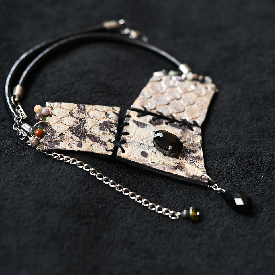 Diamond Form Collage - Silver - Necklace