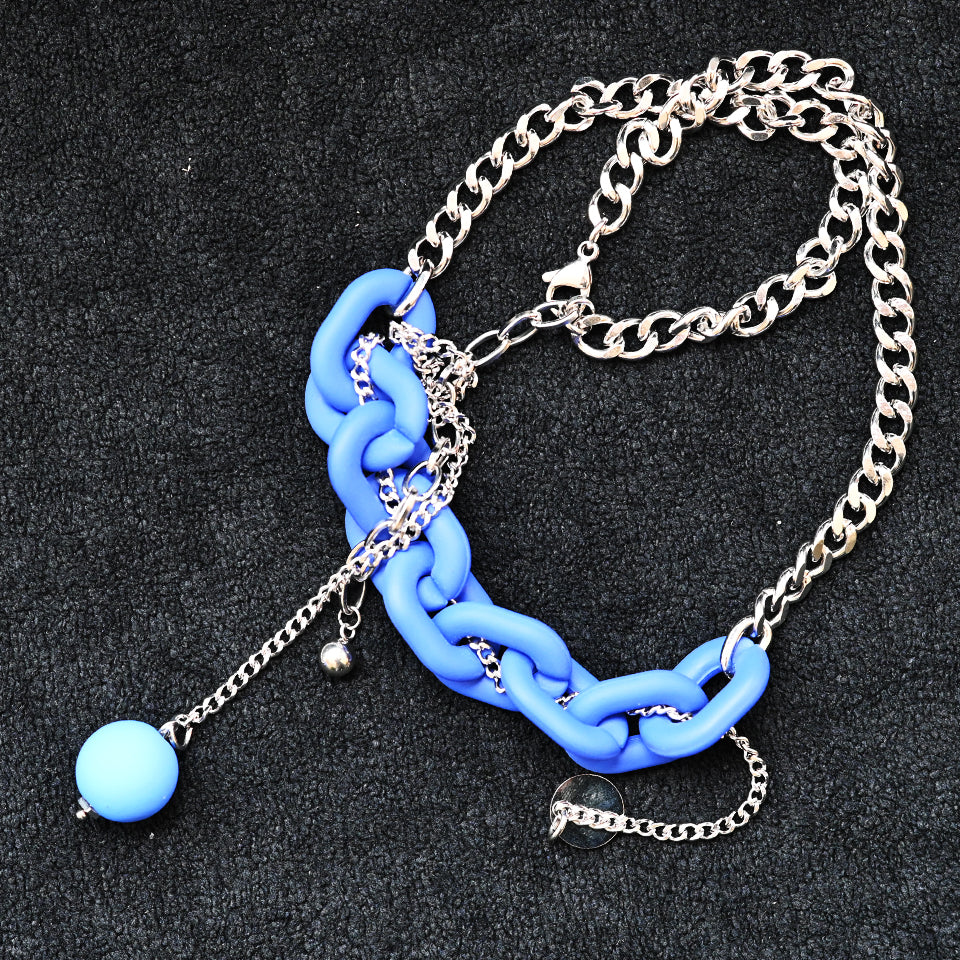 Entwined: Blue & Silver - Necklace