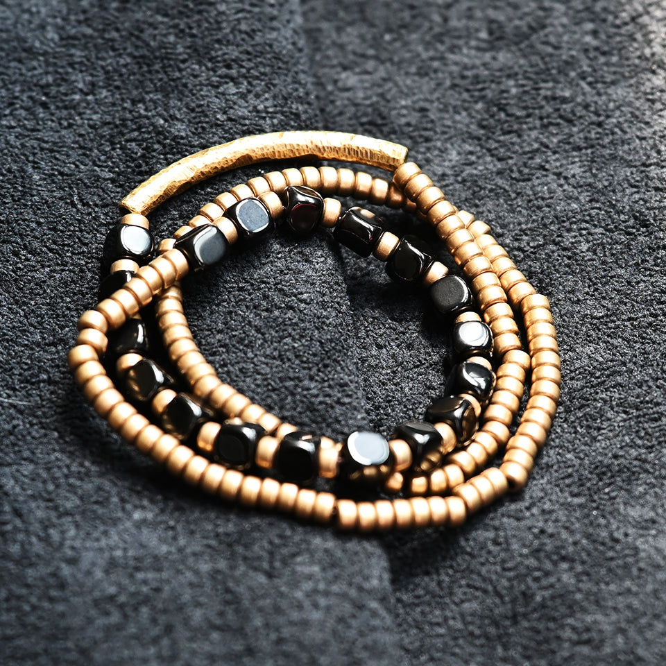 Obsidian - Triple Wrap Bracelet