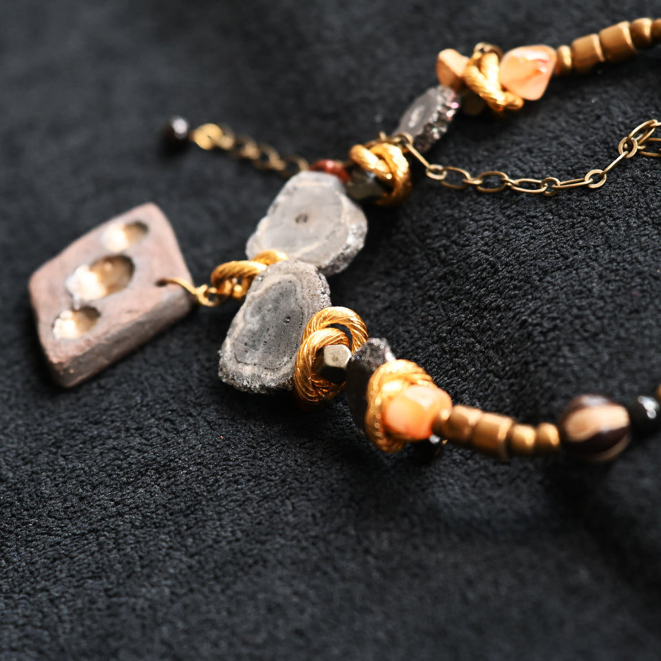 Copper-Wired Clay - Necklace