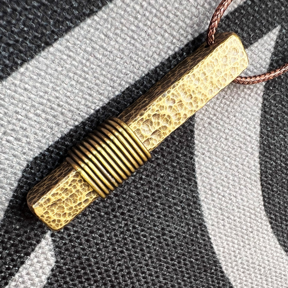 Wrapped Brass Bar - Pendant