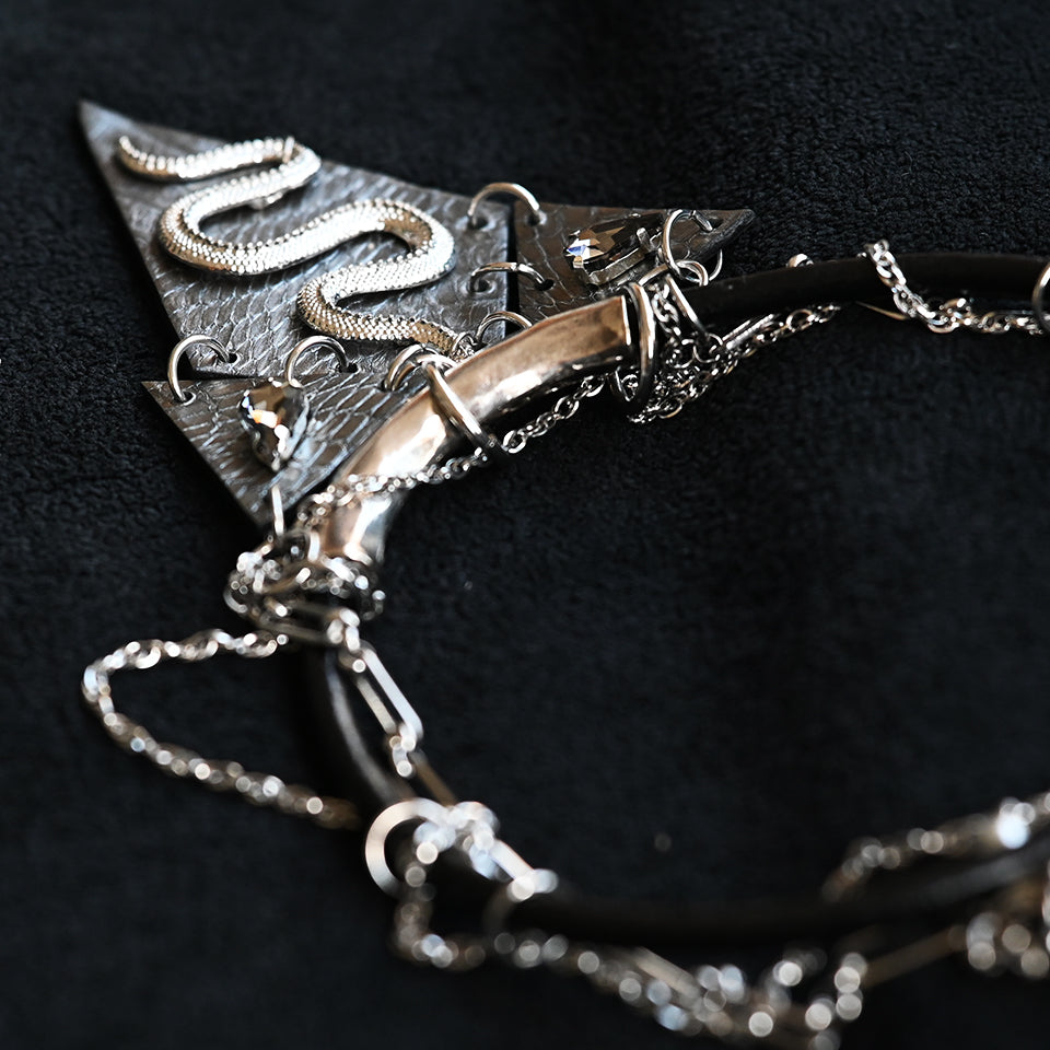 Diamond Form Collage - Double Wrap - Necklace
