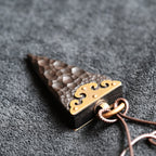 Brass-Clad Ebony Wood Triangle - Pendant