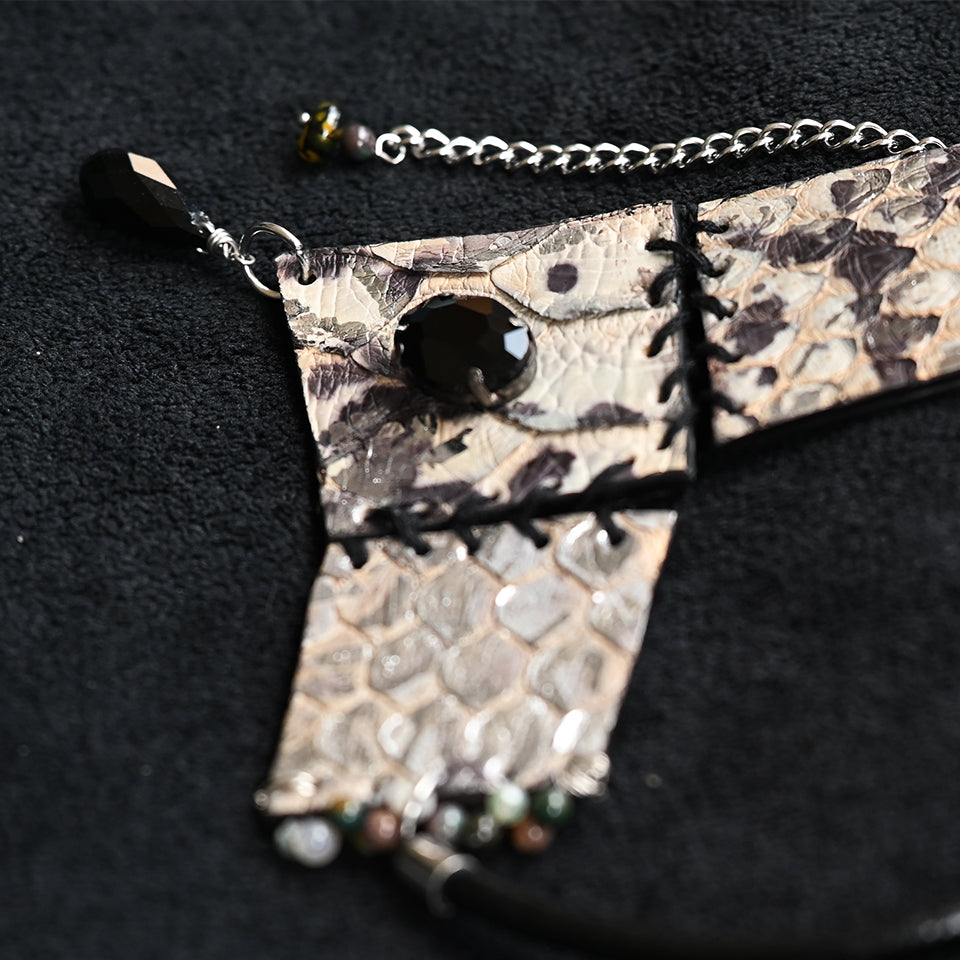 Diamond Form Collage - Silver - Necklace
