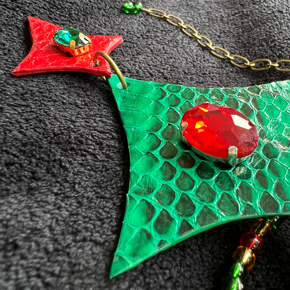 Double Diamond Form Pendant - Layered Choker Necklace