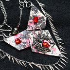Diamond Collage Metal Spider - Necklace