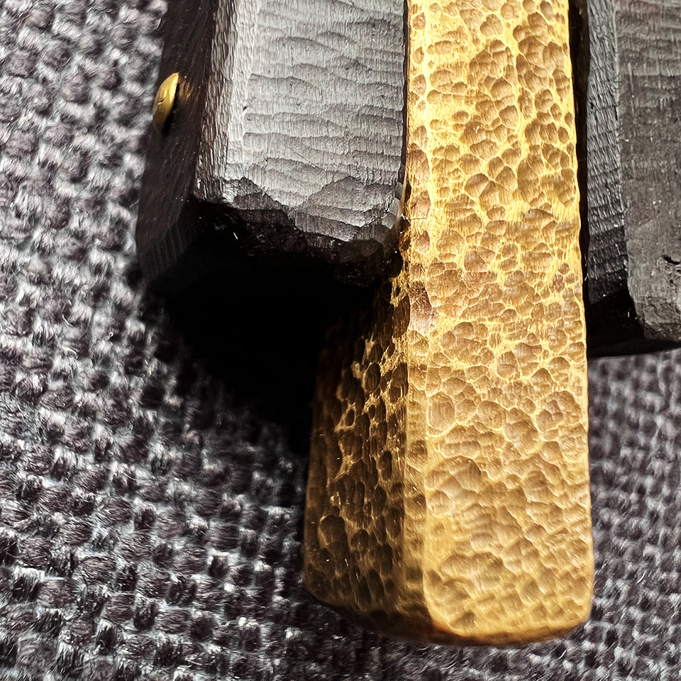 U-Shaped Brass Inlaid Ebony Wood - Pendant