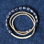 Ebony Wood Bead - Triple Wrap Bracelet
