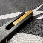 U-Shaped Brass Inlaid Ebony Wood - Pendant