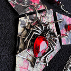 Diamond Collage Metal Spider - Necklace