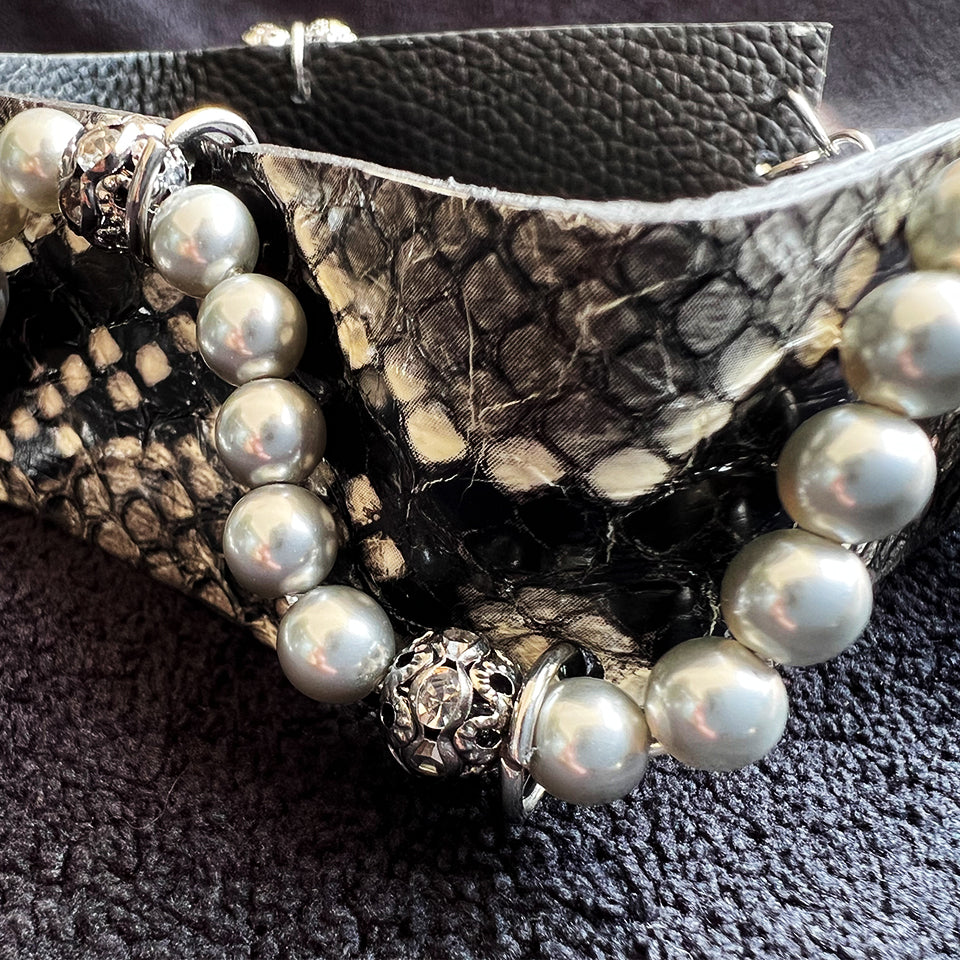 Wide Pearl Wave - Choker