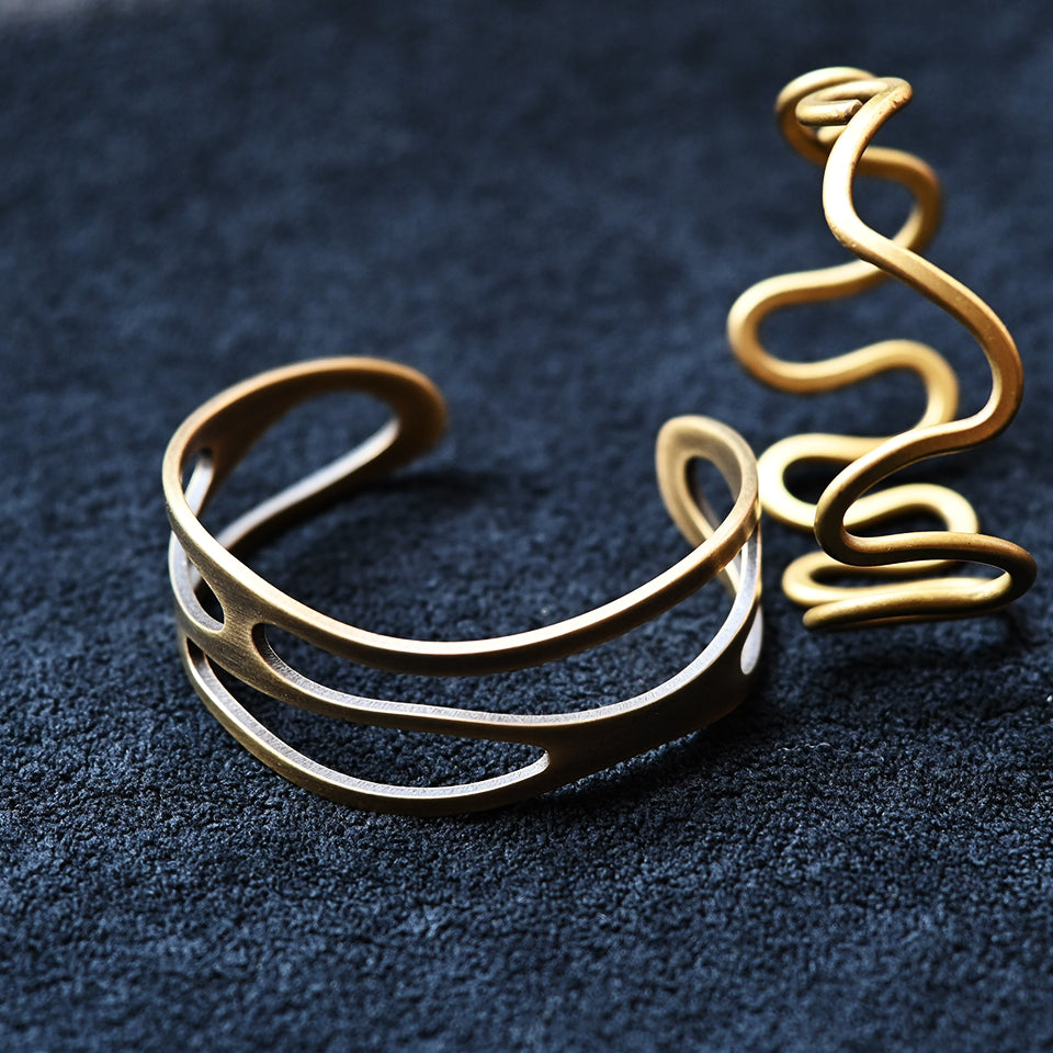 Horizontal Brass Wave - Bracelet横向水纹