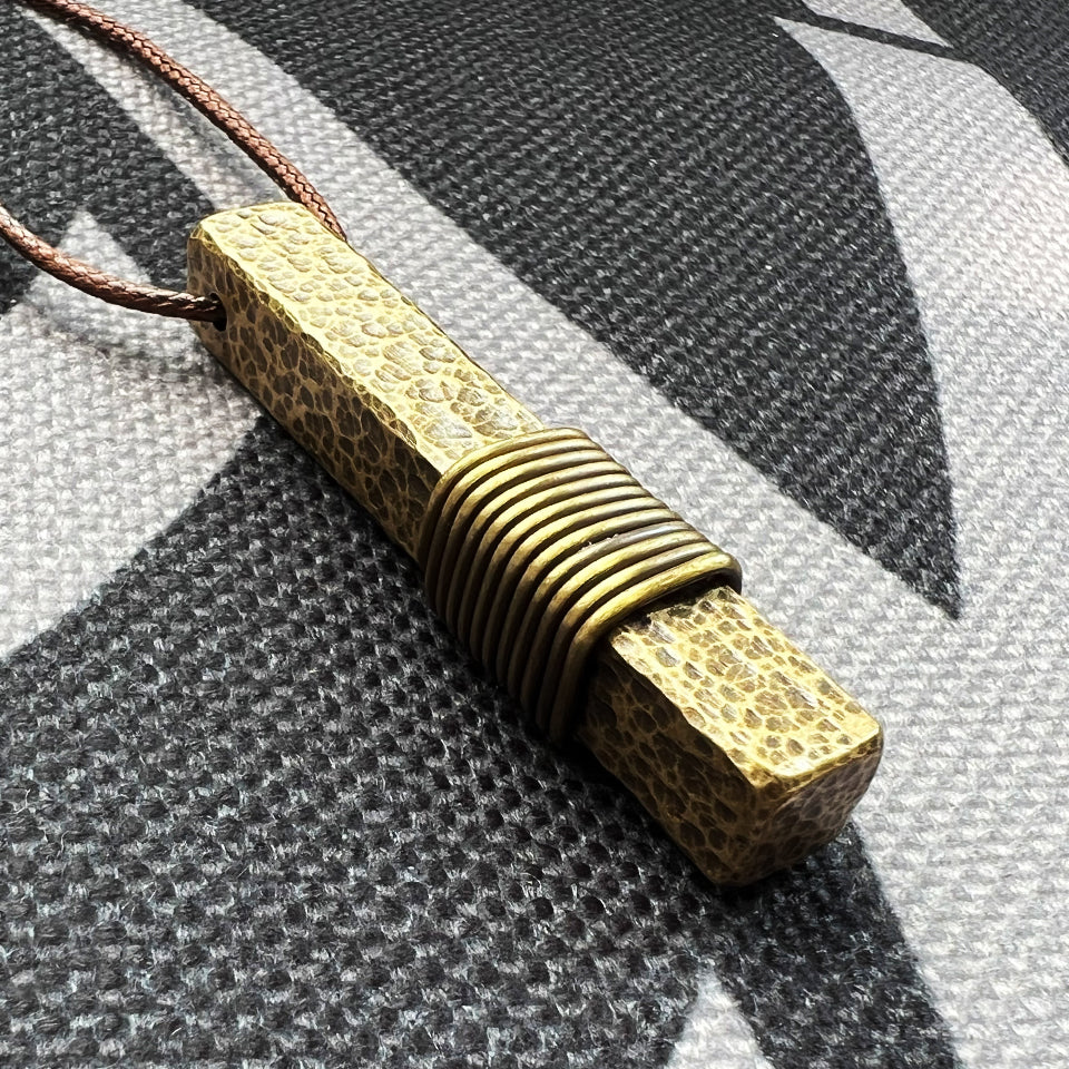 Wrapped Brass Bar - Pendant