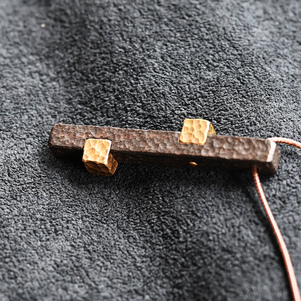 Ebony Wood with Brass Dot - Pendant