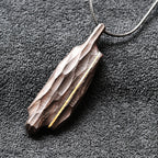I-Shaped Ebony Wood with Brass Line - Pendant
