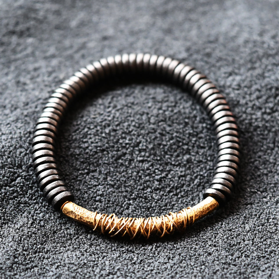 Wrapped Brass Bar - Single Wrap Bracelet