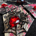 Diamond Collage Metal Spider - Necklace