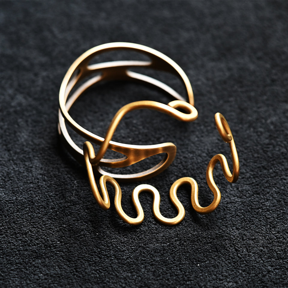 Vertical Brass Wave - Bracelet竖向波浪