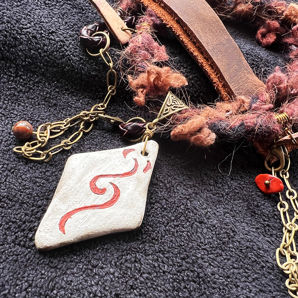 Thorned Diamond Form Pendant - Choker Necklace