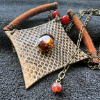 Diamond Form Pendant - Brass - Necklace